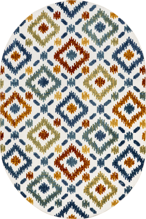 Blue Trellis Indoor Outdoor Area Rug 120x180 cm