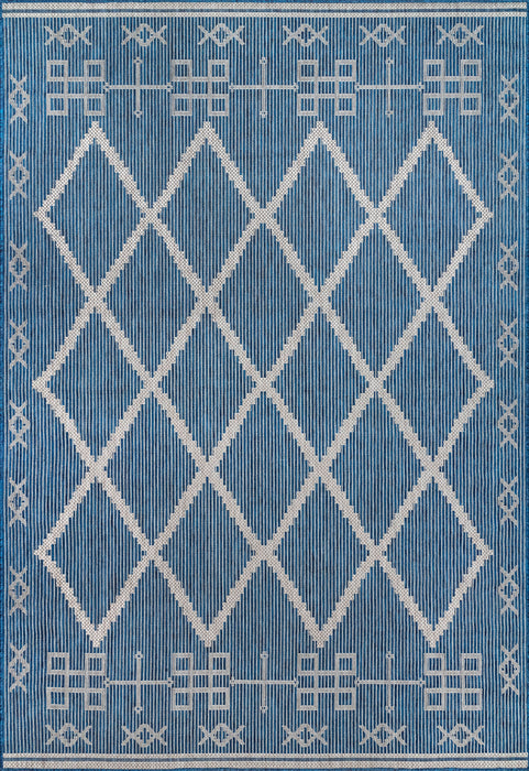 Blue Trellis Indoor Outdoor Area Rug 120x180 cm