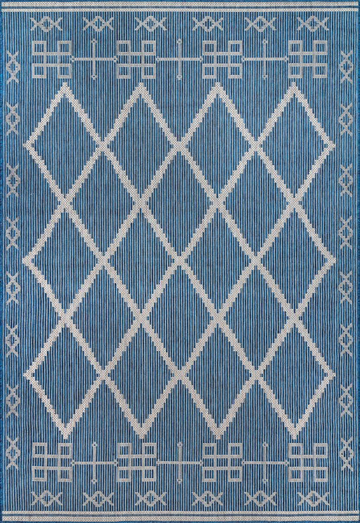 Blue Trellis Indoor Outdoor Area Rug 120x180 cm