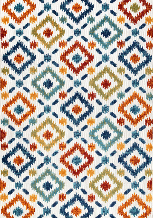 Blue Trellis Indoor Outdoor Area Rug 120x180 cm