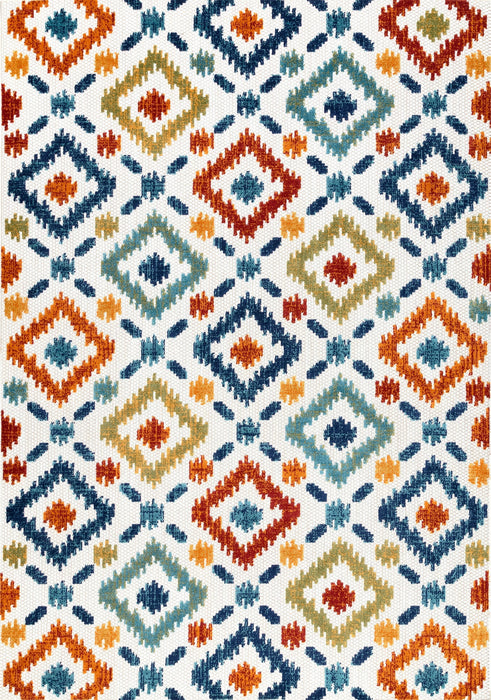 Blue Trellis Indoor Outdoor Area Rug 120x180 cm