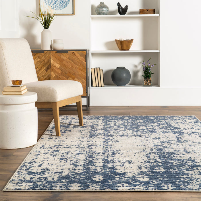 Blue Vintage Distressed Mist Area Rug 120x180 cm