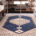 Blue Vintage Medallion Area Rug 150x240 cm