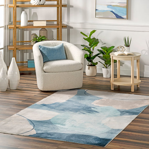 Blue Washable Abstract Area Rug 160x230 cm