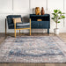 Blue Washable Area Rug For Home With Kids And Pets