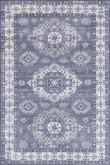 Blue Washable Indoor Outdoor Area Rug 50cm x 76cm