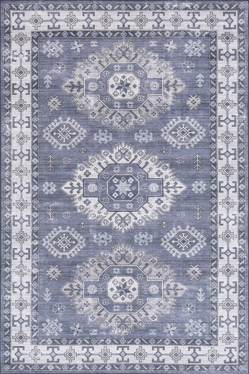 Blue Washable Indoor Outdoor Area Rug 50cm x 76cm