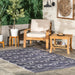Blue Washable Indoor Outdoor Area Rug for Home Decor