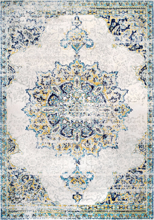 Blue Wildflower Medallion Area Rug 200x300 cm