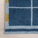 Blue Wool Checked Rug 140x200 cm