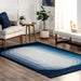 Blue Wool Striped Area Rug 152x244 cm