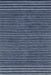 Blue Wool Striped Area Rug