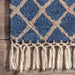 Blue Wool Trellis Area Rug for Modern Home Decor