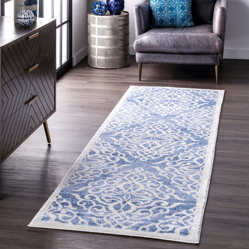 Blue Wrought Iron Trellis Area Rug 120x180 cm