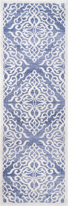 Blue Wrought Iron Trellis Area Rug 120x180 cm