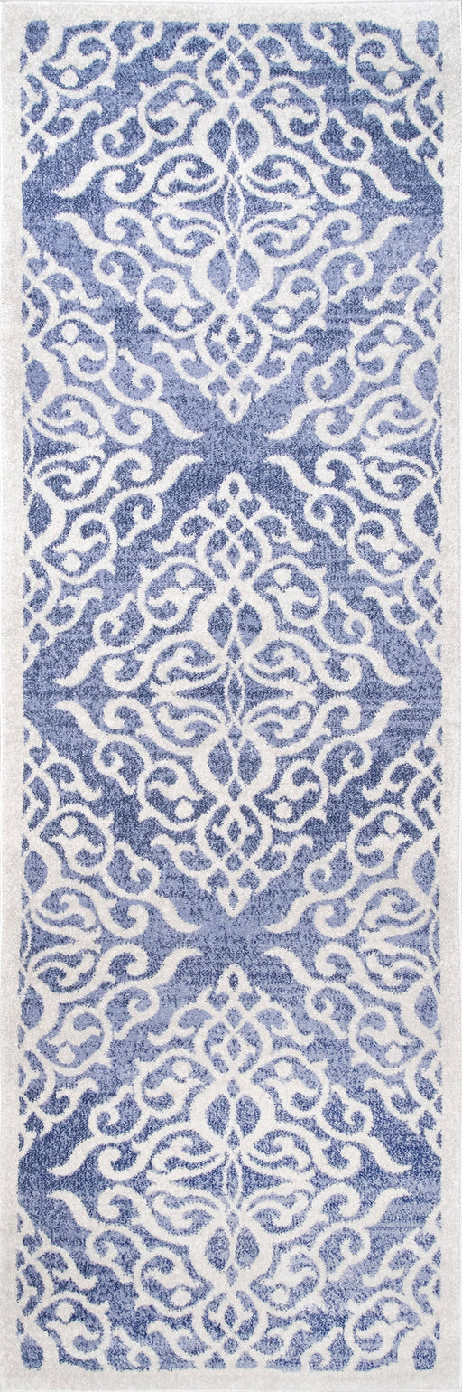 Blue Wrought Iron Trellis Area Rug 120x180 cm