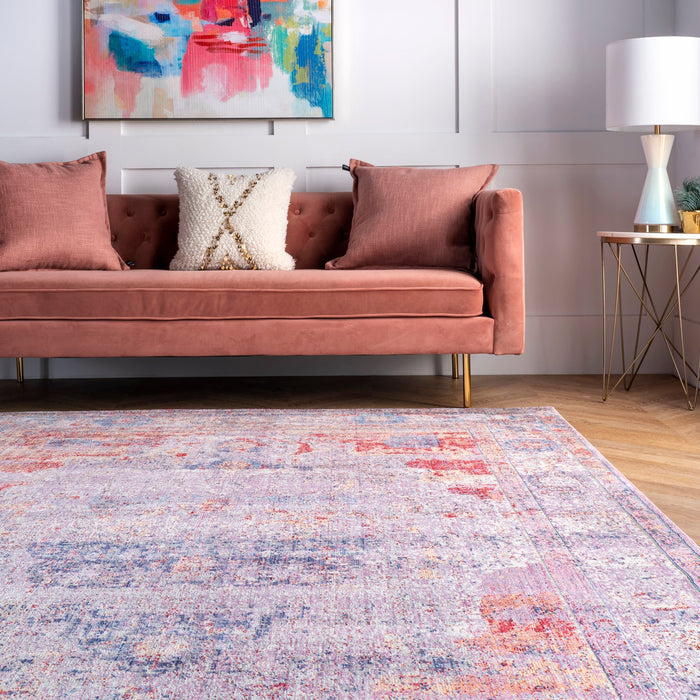 Blush Antique Brick Medallion Area Rug 160x230 cm