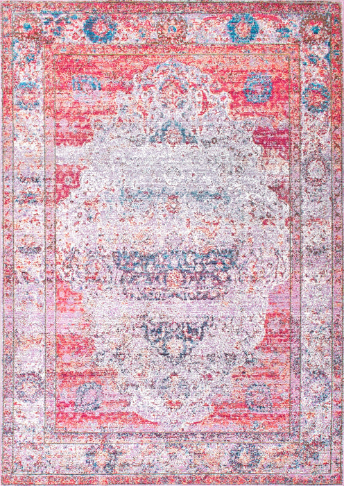 Blush Antique Brick Medallion Area Rug 160x230 cm