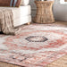 Blush Iris Medallion Machine Washable Area Rug 140 x 200 cm