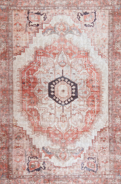 Blush Iris Medallion Machine Washable Area Rug 140 x 200 cm