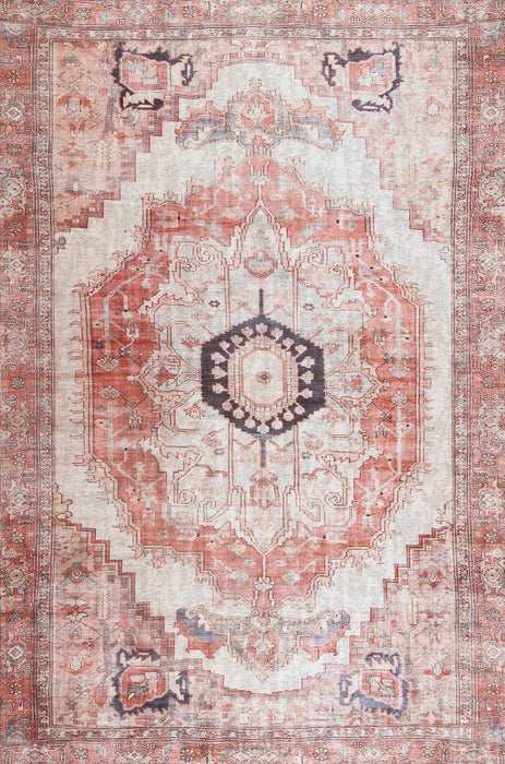 Blush Washable Iris Medallion Area Rug 160x230 cm