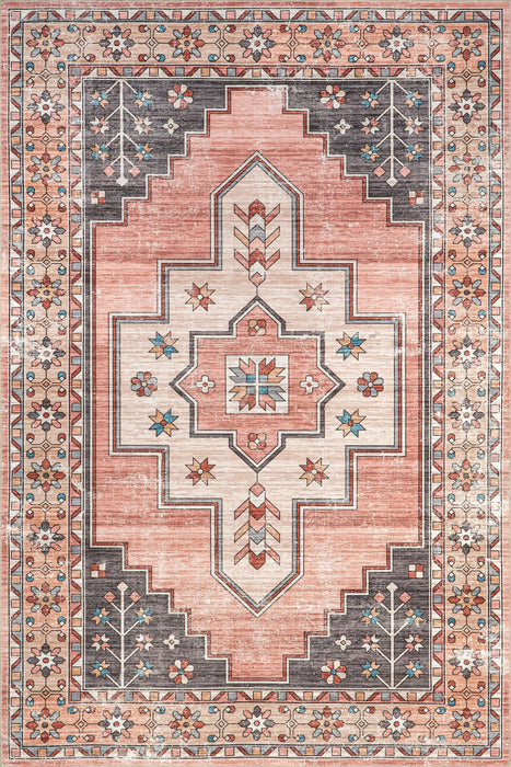 Blush Washable Medallion Area Rug by Lauren Liess