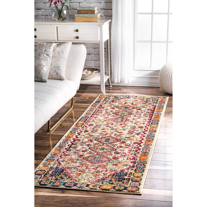 Bohemian 100% Polypropylene Area Rug in Ivory