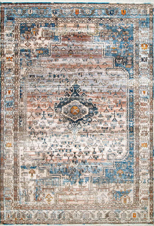 Bohemian Blue Area Rug for Home Decor