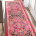 Bohemian Center Medallion Area Rug in Violet Pink