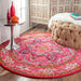 Bohemian Center Medallion Area Rug in Violet Pink