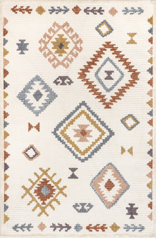 Bohemian Fringed Area Rug 160x230 cm Beige