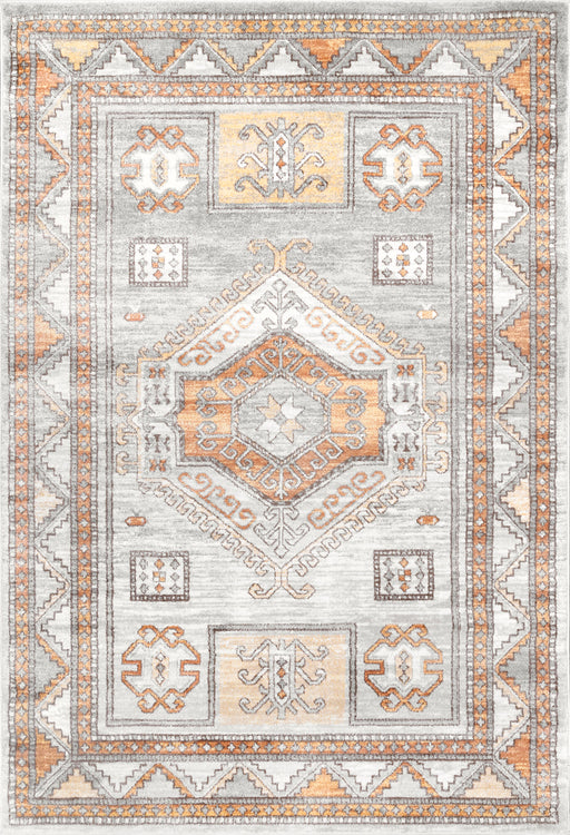 Bohemian Geometric Area Rug in Orange