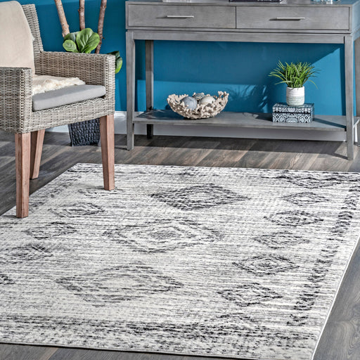 Bohemian Grey Aztec Area Rug 160x230 cm