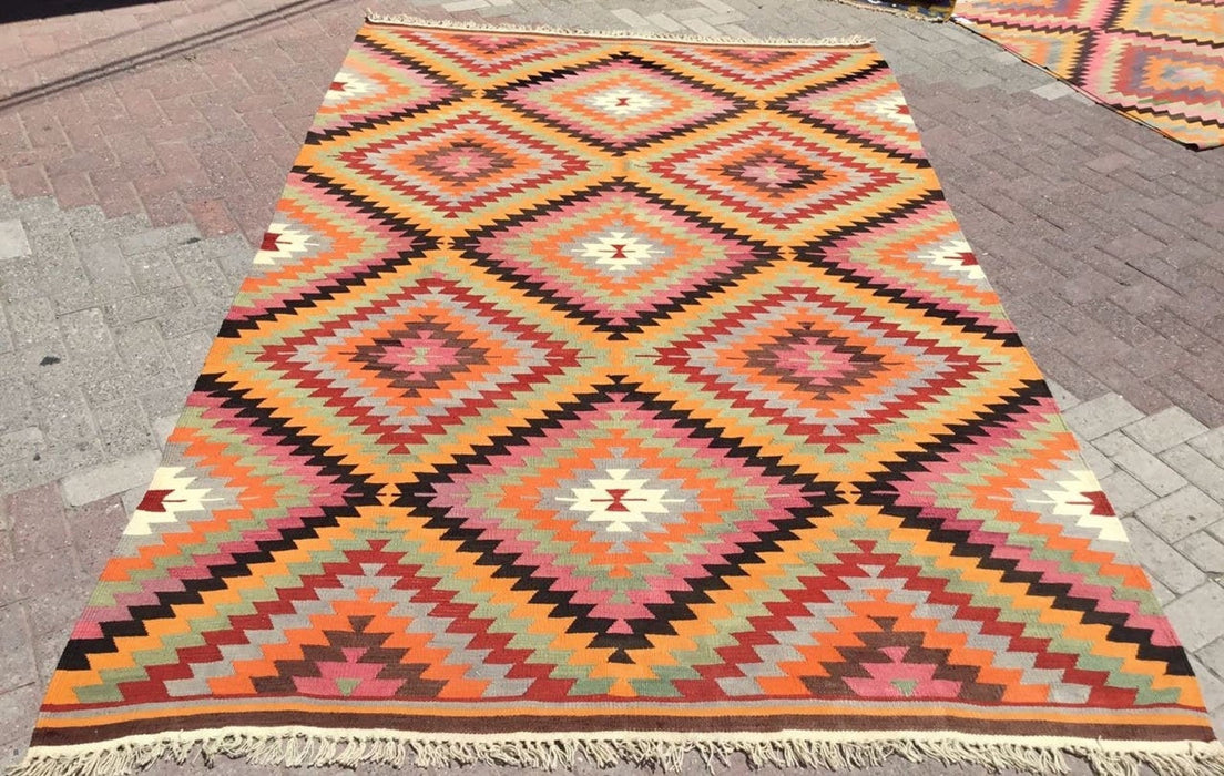 Bohemian Kilim Area -matto 311cm x 202cm monivärinen