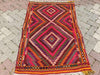 Bohemian Kilim Rug 139.7cm x 92.7cm Handwoven Vintage