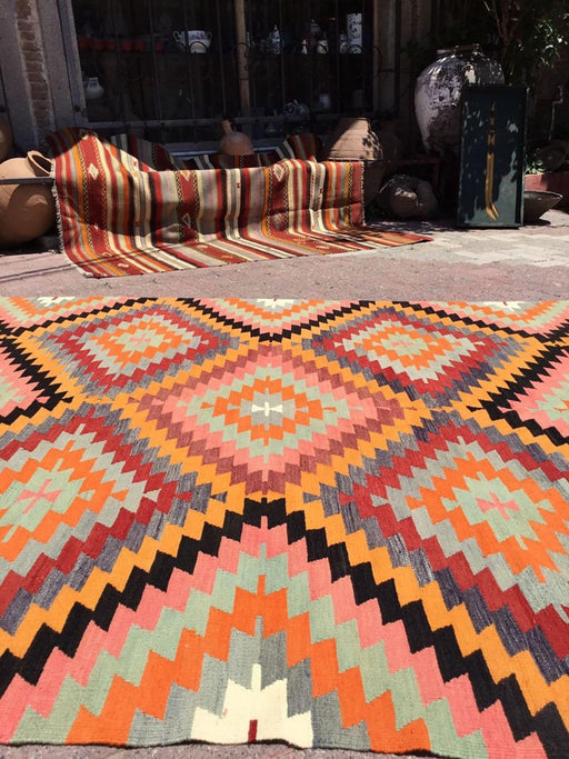 Bohemian Kilim -matto 297cm x 210cm Vintage käsintehty design