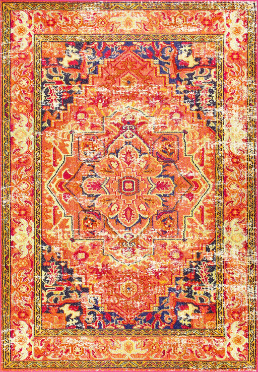 Bohemian Orange Center Medallion Area Rug 100x150 cm