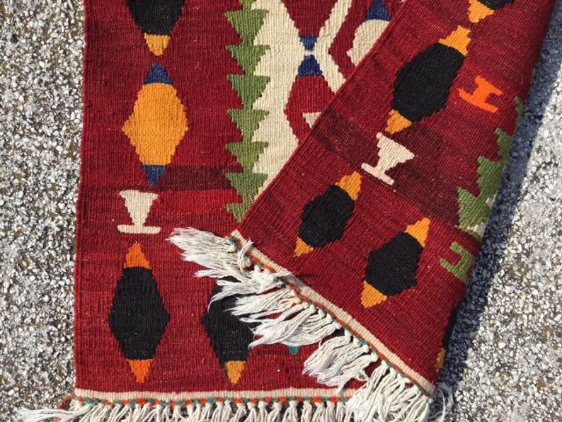 Bohemian Vintage käsinkudottu Kilim-matto 112 cm x 73 cm