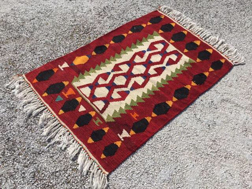 Bohemian Vintage käsinkudottu Kilim-matto 112 cm x 73 cm