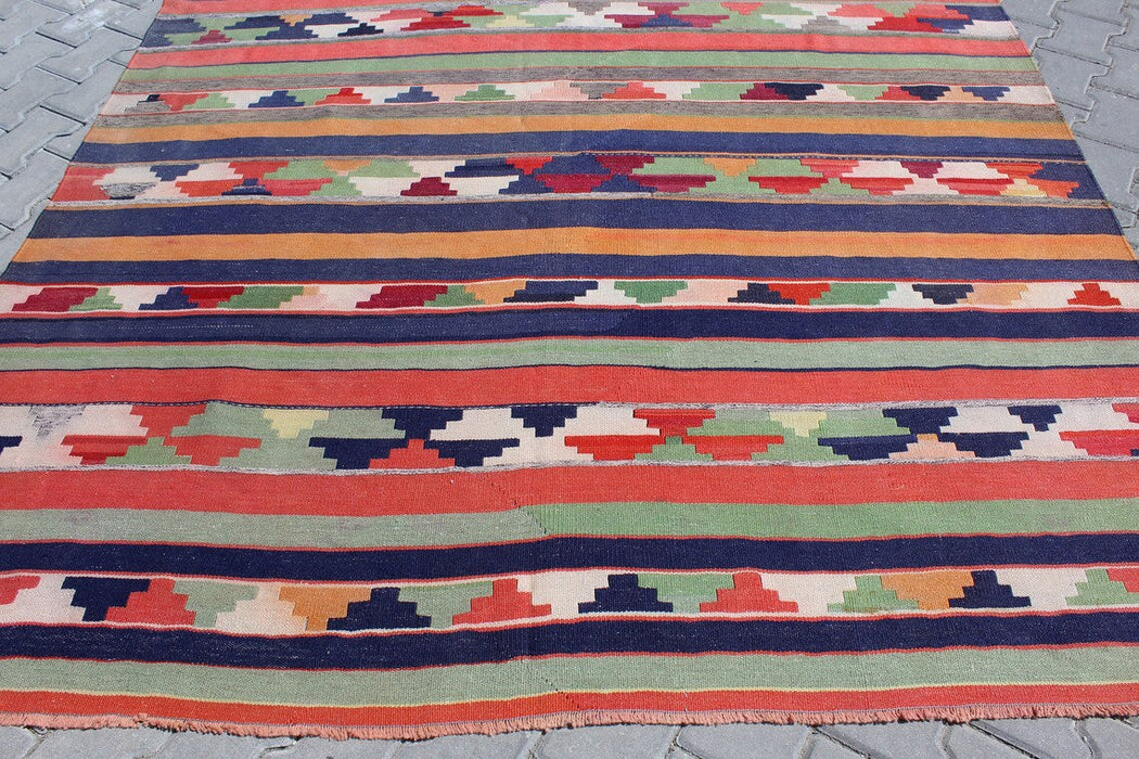 Bohemian Vintage Kilim -matto 206x341 cm Käsintehty villa