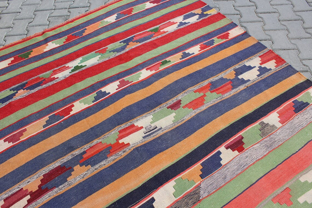 Bohemian Vintage Kilim -matto 206x341 cm Käsintehty villa