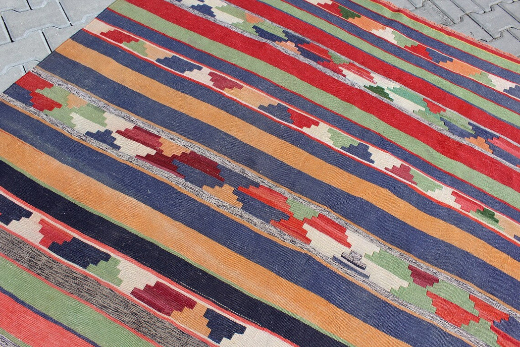 Bohemian Vintage Kilim -matto 206x341 cm Käsintehty villa