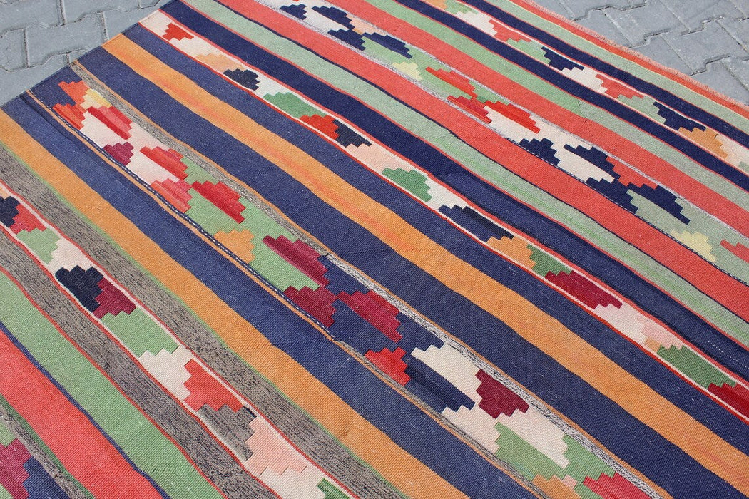 Bohemian Vintage Kilim -matto 206x341 cm Käsintehty villa