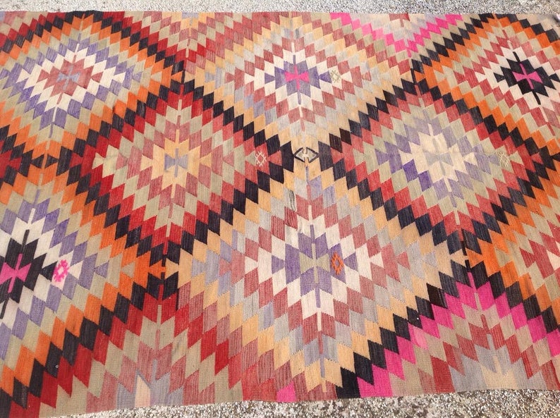 Bohemian Vintage Kilim -matto 267cm x 183cm käsinkudottu