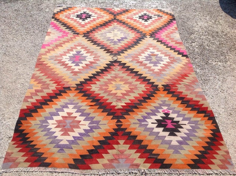 Bohemian Vintage Kilim -matto 267cm x 183cm käsinkudottu