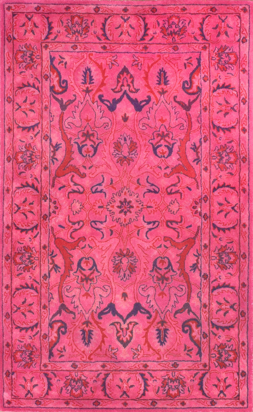 Bohemian Wool Area Rug σε ροζ για σαλόνι