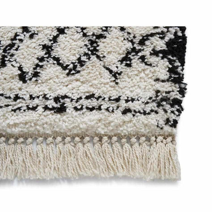 Boho 5402 Modern Moroccan Berber Soft Plush Shaggy White/Black Rug