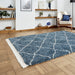 Boho 5413 Modern Moroccan Berber Soft Plush Shaggy Blue Rug