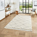 Boho 5413 Modern Moroccan Berber Soft Plush Shaggy Cream Rug