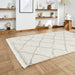 Boho 5413 Modern Moroccan Berber Soft Plush Shaggy Cream Rug